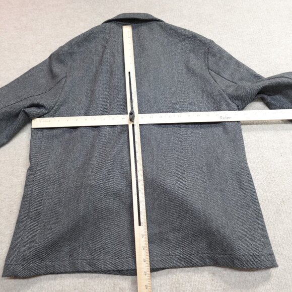 Miles Leon Mens Jacket Large Gray Herringbone Unlined Unstructured Made in Italy - Picture 6 of 11